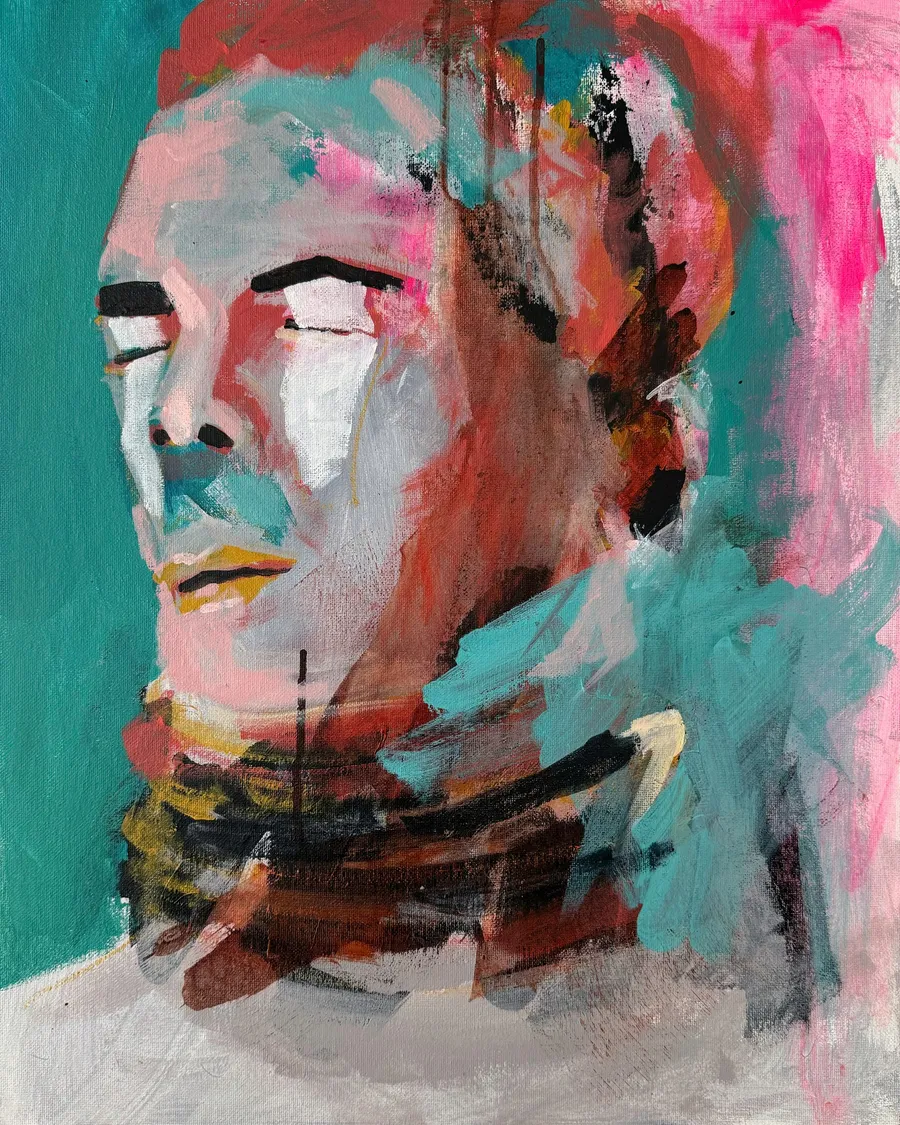 Major Tom – Acryl auf Papier, gerahmt